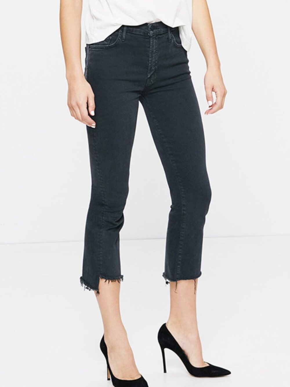 MOTHER THE INSIDER CROP STEP FRAY NOT GUILTY jeans high rise stretch sz 26